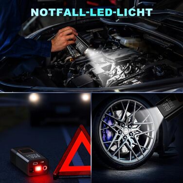 Міні електричний насос 6000mAh, портативний компресор 150PSI з LED, для велосипеда, авто, мотоцикла, м'ячів, універсальні насадки