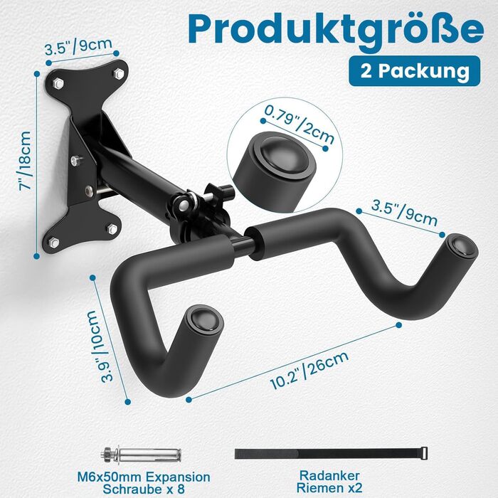 Кріплення для велосипеда на стіну, регульоване, 30 кг, для MTB та шосейних велосипедів