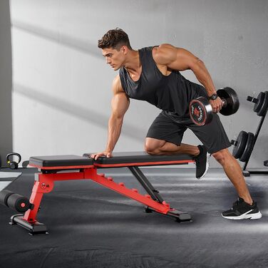 Лавка для жиму VEVOR (544 кг) для тренувань всього тіла, регульована лавка для пресу, силові тренування вдома, складана