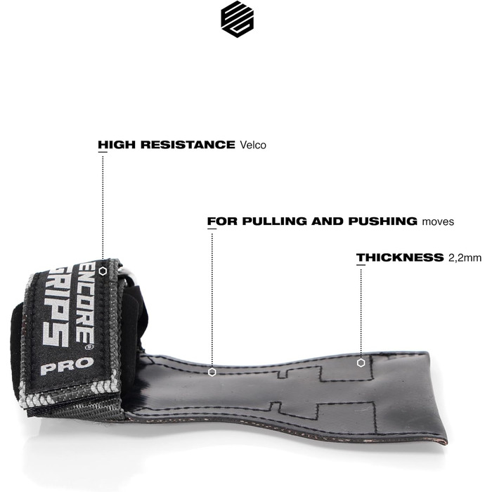 Лямки для силових тренувань та бодібілдингу Grip Pads з технологією обмотки та підтримкою долоні, сірий камуфляж (розмір S)