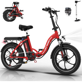Електровелосипед HITWAY BK6SL 20x3.0, 36В/13Аг, 250Вт, 50-100км, складаний алюмінієвий рама, 7-швидкостей