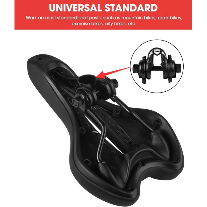 Гелевий велосипедний сідло MSDADA для жінок та чоловіків, водонепроникний, червоний