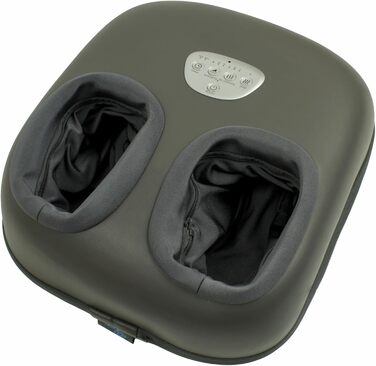 Електричний масажер для ніг Fuss Fit Pro з шиацу, тепловою функцією, роликовим і повітряним масажем, 3 рівнями інтенсивності, таймером та дистанційним керуванням