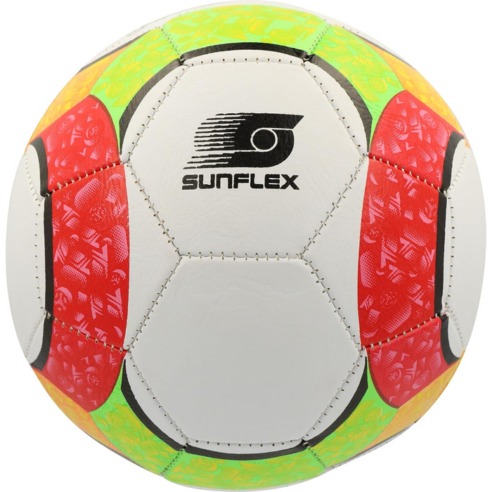 М'ячі Sunflex® для спорту: футбол та волейбол | Якісні м'ячі для активного відпочинку | Розмір 5 (турнірний) | Підходять для залу, пляжу, газону, вулиці та парку | Ручна вишивка & преміум-якість | Сучасний дизайн (футбольний малюнок)