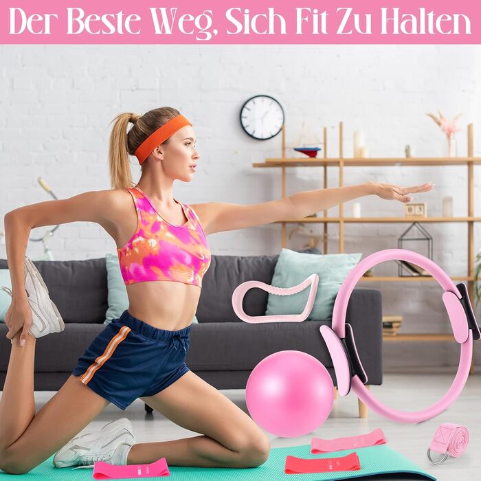 Набір для пілатесу: кільце, стрічки, м'яч, ключ, йога-гума для тренування корпусу