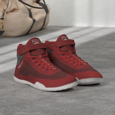 Черевики для боротьби, боксерські, фітнес- та вантажні черевики для пауерліфтингу з плоскою підошвою (43 EU, Червоні, однотонні)