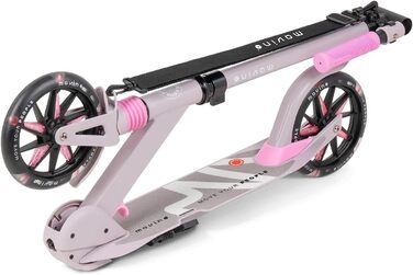 Електросамокат Movino City Light для дітей та підлітків, LED, 180мм колеса, амортизатор, регульований кермо, колір сіро-рожевий