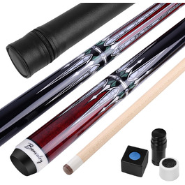 Набір для більярду Bonvalry Pool-Queue-Kit: якісний більярдний кий з пробірного клена, кейс та аксесуари. Вага: 595 г