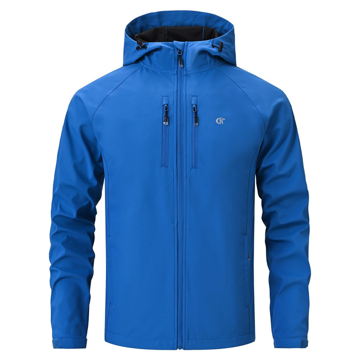 Чоловіча куртка Softshell Huayuzh — водонепроникна, вітрозахисна та дихаюча outdoor куртка-вітровка для походів та кемпінгу, XL, синя