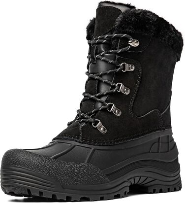 Черевики зимові Kelway для чоловіків, водонепроникні. Зимове взуття, чоботи для снігу, Outdoor, для походів, роботи, кемпінгу (Чорний, 45 EU)