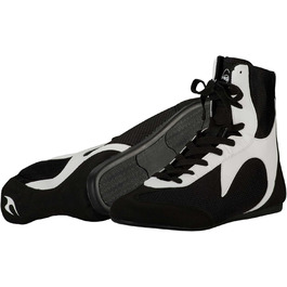 Боксерські черевики Ju-Sports C25 для чоловіків та жінок - легкі боксерські черевики з неслизькою гумовою підошвою, чорно-білі, 42 EU