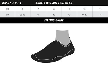 Оспри OSX Аква неопреновий гідрокостюм-чоботи, неопрен, чорний (44)