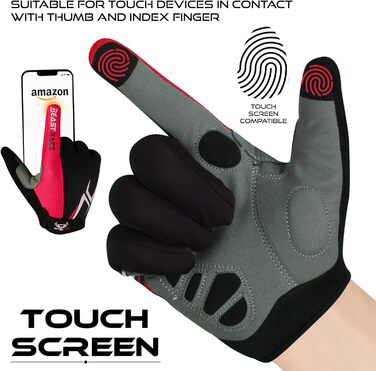 Велосипедні рукавички BEAT RAGE з напівпальцями для чоловіків та жінок, гелеві, протиковзкі, амортизуючі, для важкої атлетики, фітнес-студії, дихаючі, для гірського велосипеда (MTB), (XL, Червоний)