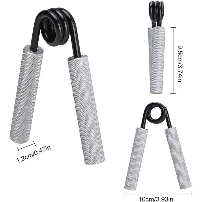 Набір для тренування сили рук Griffkraft, 50/100/150/200/250 LBS, металевий антиковзний тренажер, для зміцнення пальців та м'язів рук, сріблястий, комплект з 4 шт.