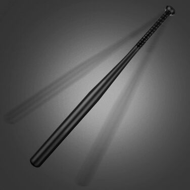 Бейсбольна бита сталева – 82 см, з неслизькою ручкою для спорту, відпочинку та безпеки, міцна та довговічна для дорослих та підлітків, легований сталь 1030 г, чорна