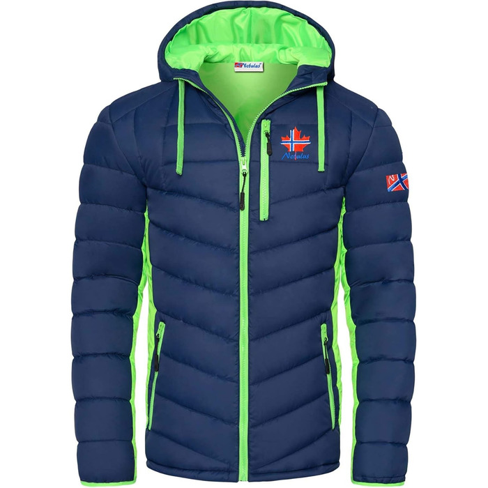 Чоловіча куртка Nebulus MERIK, тепла outdoor-куртка, практична та універсальна перехідна та зимова куртка XXL, темно-синій/лаймовий