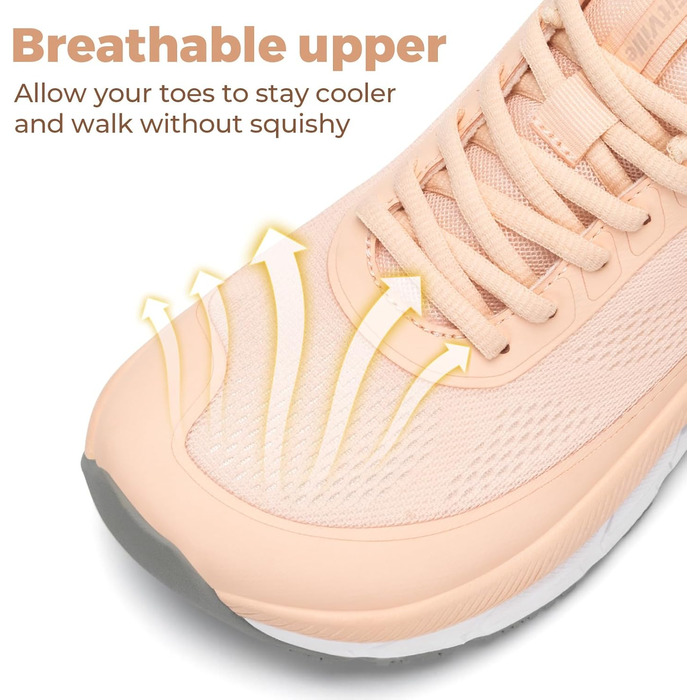 Жіночі кросівки для бігу FitVille з широкою стопою. Дихаючі спортивні кросівки, легкі, для ходьби, рожеві (35.5 EU)