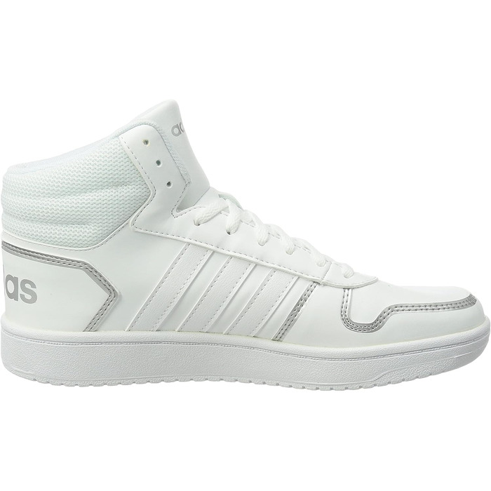 Жіночі баскетбольні кросівки Adidas Hoops 2.0 Mid, 44 EU, білий/сріблястий