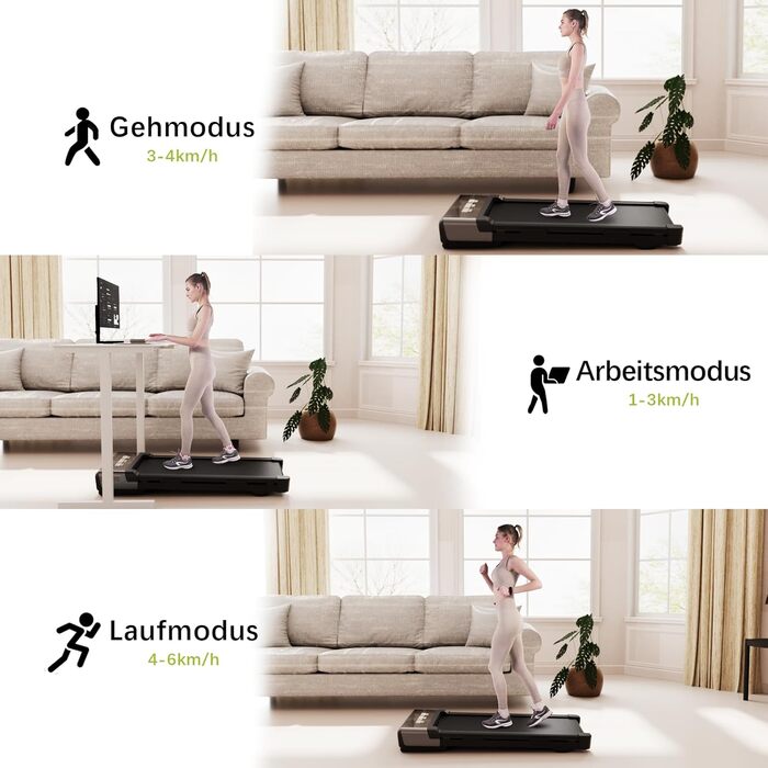 Walking Pad Superun –Бігова доріжка для дому з нахилом, 3.0 PS, з додатком та пультом – до 136 кг, чорний