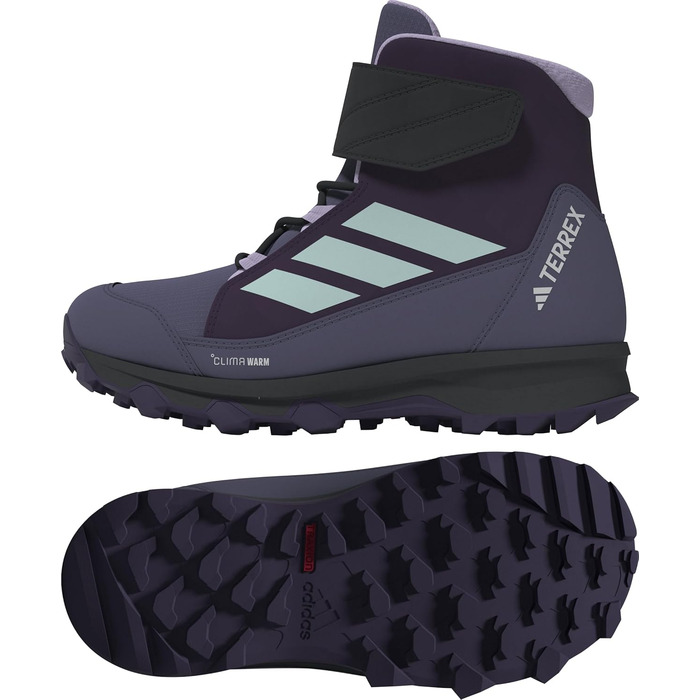 Дитячі зимові черевики adidas Terrex Snow CF Climawarm для дітей, 38 2/3 EU, Aurora Plum/Semi Flash Aqua/Powder Plum