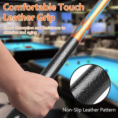 Більярдний кий 18/19/20/21 oz, 58' - професійний кий для більярдного столу, 13mm наконечник, для гри 8/9 куль (Золотий 18oz)