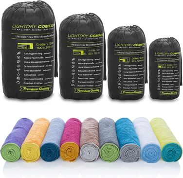 LightDry® Original Мікрофіброве спортивне рушник - туристичне рушник для рюкзака, спортивне та фітнес рушник для плавання. Швидковисихаюче, антибактеріальне рушник 200 x 100 см Petrol