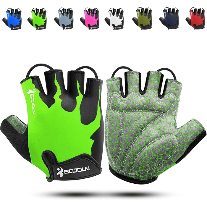 Велосипедні рукавички чоловічі літні напівпальцеві MTB, рукавички для гірського велосипеда/шосе, велосипедні рукавички для відпочинку чоловічі та жіночі, дихаючі, неслизькі, амортизуючі, зелені