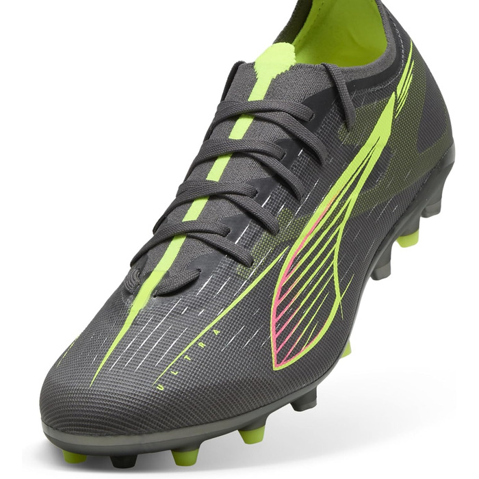 Кросівки футбольні PUMA Ultra 5 Match Mg, 41 EU, Матовий Сріблястий, Жовтий, для унісекс