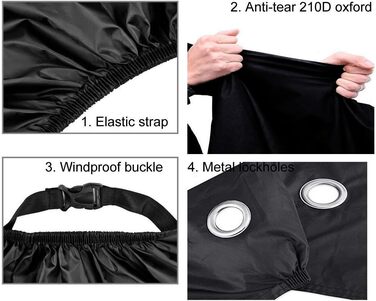 Водонепроникний чохол для мотоцикла Winterfest 210D, 4XL (295x110x140 см)