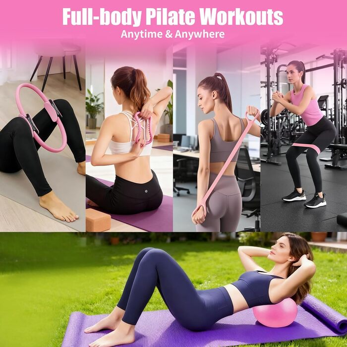 Набір для пілатесу 13 в 1: все необхідне для дому та студії (кільце, м'яч, стрічки)