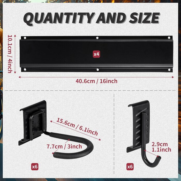 Настінна підставка для велосипедів на 6 велосипедів з гачками для шолома, вантажопідйомність 270 кг, 160 см