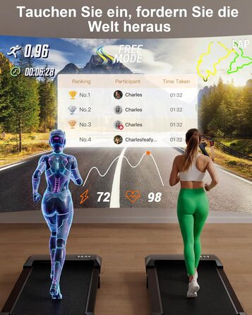 Бігова доріжка Lacuffy Walking Pad з нахилом та AI-тренуванням, керування через додаток, для дому та під стіл, макс. 136 кг, 90 см, чорна