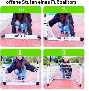 Дитячі футбольні ворота складані Fussballtor 115x80 см для саду та дому - білі міні-ворота з м'ячем