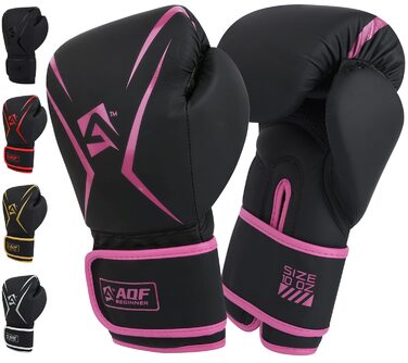 Боксерські рукавиці AQF для боксу, кікбоксингу, ММА – 12 oz рожеві