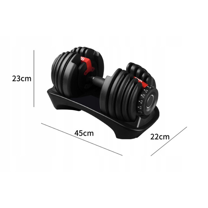 Регульовані обгумовані гантелі Fitli 1 x 24 кг
