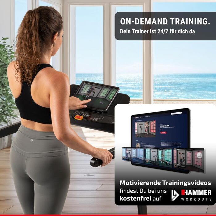 Бігова доріжка HAMMER FlyRun 2.0 з LCD-дисплеєм, складана, 26 програм, 4,5 к.с., 20 км/год