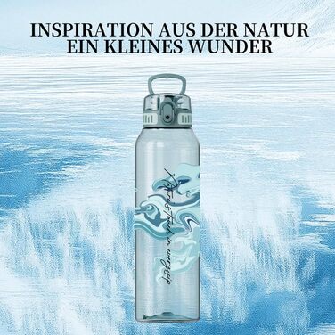 Дитяча пляшка для води UZSPACE 600мл, спортивна, без витоку, з однією рукою, для газованої води, придатна для миття в посудомийній машині, для школи та активного відпочинку, білий колір