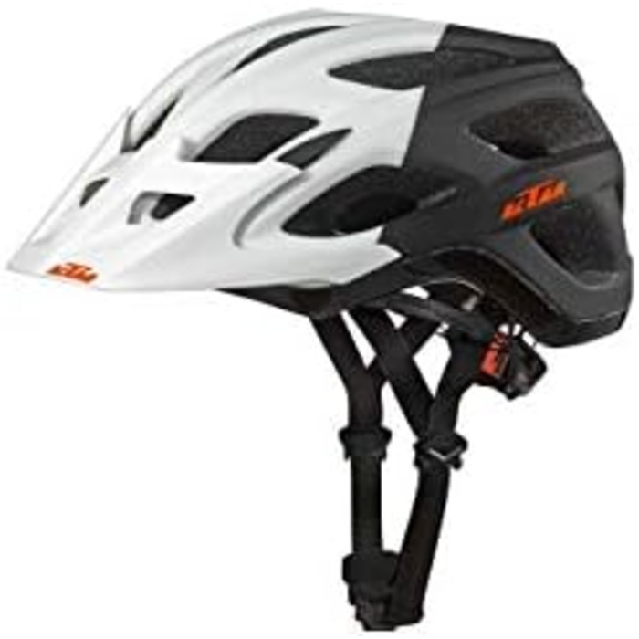 Велошолом KTM Factory Character 2021 з магнітною застібкою Fidlock, білий матовий/чорний, розмір 58-62 см