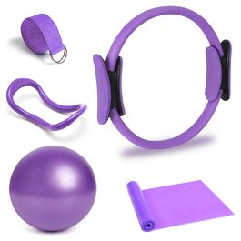 Набір для пілатесу вдома, 5 шт: кільце для пілатесу 38 см та фітбол для ніг, рук та стегон, для схуднення