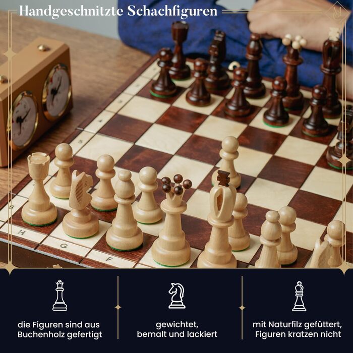 Шахи Master of Chess Superb Diamonds 42 см – дерев'яні, ручна робота, європейські, популярна модель