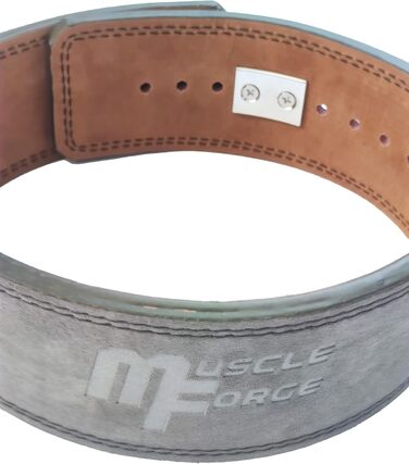 Шкіряний пауерліфтинг пояс MuscleForge зі сталевою пряжкою, для бодібілдингу та силових тренувань, розмір M (75-95 см)