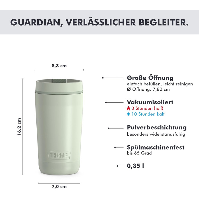 Термос нержавіючий Thermos Stainless King 0.47л червоний для напоїв - термокружка для кави з гачком для чаю, герметичний, BPA-free