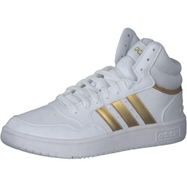 Кросівки Adidas Hoops 3.0 Mid Lifestyle - жіночі, класичні, білі, сірі, розмір 36 2/3 EU