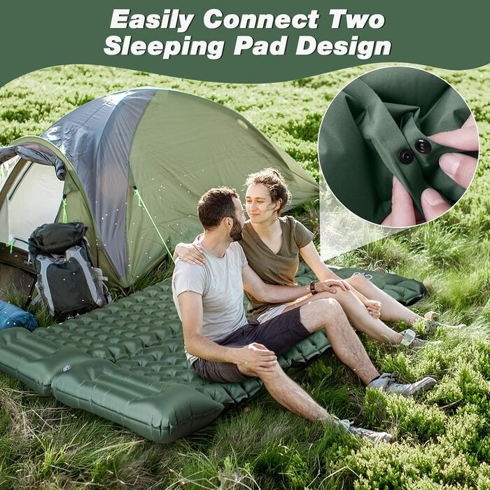 Isomatte JATEKA самонадувна, Ultralight, з подушкою та насосом для кемпінгу, рюкзака, подорожей, походу, намету. Легка спальна матрац для одного