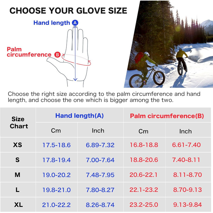 Рукавички зимові Origem Thermo з Thinsulate 3M, водонепроникні велосипедні рукавички, теплі рукавички-лайнери з антиковзким покриттям для сенсорних екранів, чорні, XS