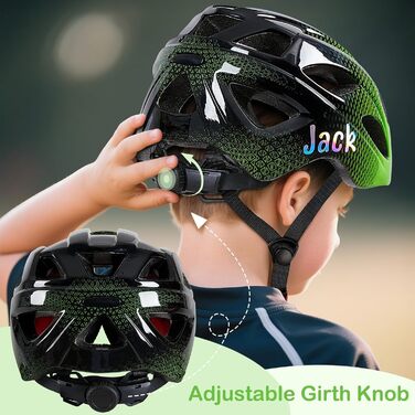 Дитячий шолом Kinderhelm для велосипеда, 3-8 років, регульований, захист для дівчаток, комплект наколінників (зелений/чорний)