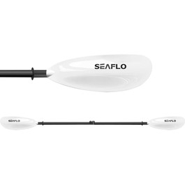 Seaflo весло з карбону, легке, регульоване 220-230 см, для каяка, SUP, каное, човна, чорне-біле