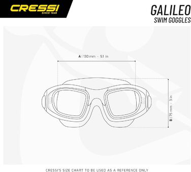 Окуляри для плавання Cressi Galileo з загартованим склом, універсальний розмір, прозорі/білі