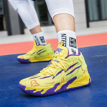 Жовті баскетбольні кросівки High Top для дорослих, хлопчиків та дівчаток. Антиковзаючі, для занять баскетболом та ходьби. 38 EU