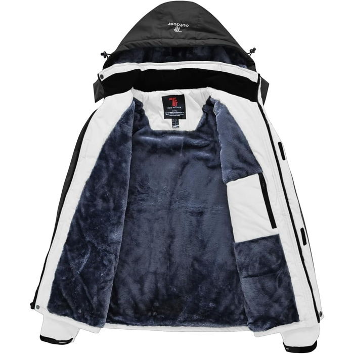 Чоловіча куртка YSENTO для сноубордингу та лижного спорту: тепла, водонепроникна, з відстібаною капюшоном (M, білий)